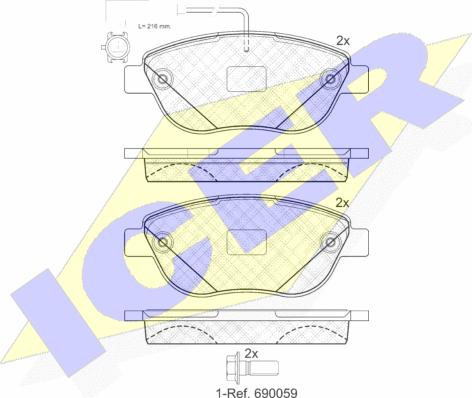 Icer 181440-203 - Brake Pad Set, disc brake autospares.lv