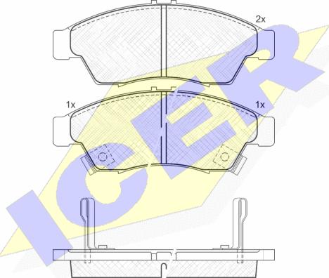 Icer 181453 - Brake Pad Set, disc brake autospares.lv