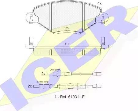 Icer 181419 - Brake Pad Set, disc brake autospares.lv