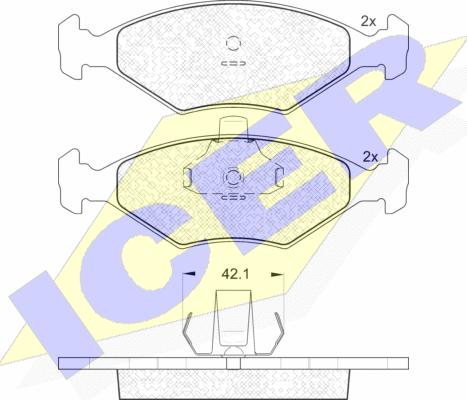 Icer 181596 - Brake Pad Set, disc brake autospares.lv