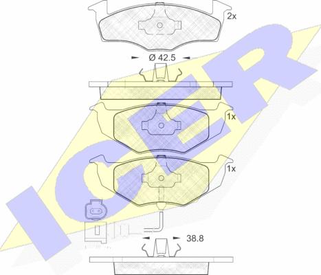 Icer 181590 - Brake Pad Set, disc brake autospares.lv