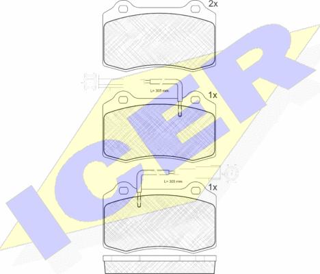 Icer 181598 - Brake Pad Set, disc brake autospares.lv