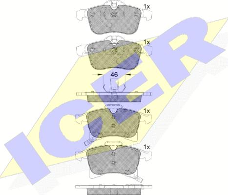 Icer 181592 - Brake Pad Set, disc brake autospares.lv