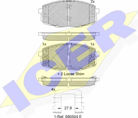 Icer 181540-208 - Brake Pad Set, disc brake autospares.lv