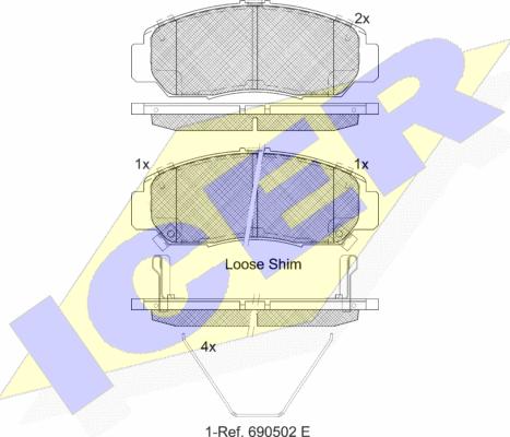 Icer 181543-208 - Brake Pad Set, disc brake autospares.lv