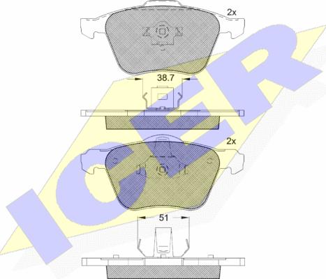 Icer 181551 - Brake Pad Set, disc brake autospares.lv