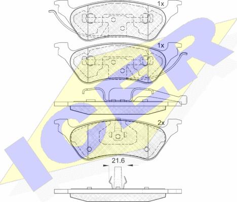 Icer 181564 - Brake Pad Set, disc brake autospares.lv