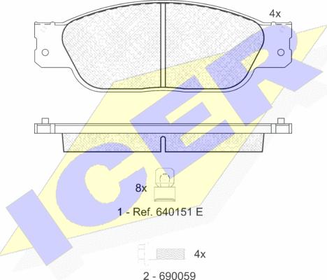 Icer 181561 - Brake Pad Set, disc brake autospares.lv