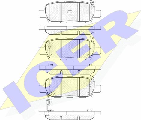 Icer 181509 - Brake Pad Set, disc brake autospares.lv