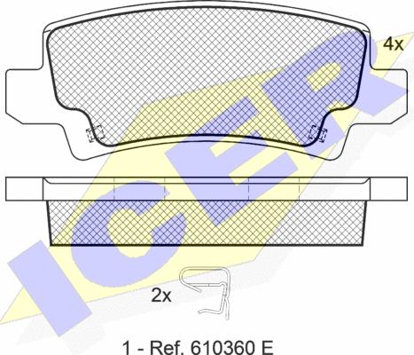 Icer 181514 - Brake Pad Set, disc brake autospares.lv