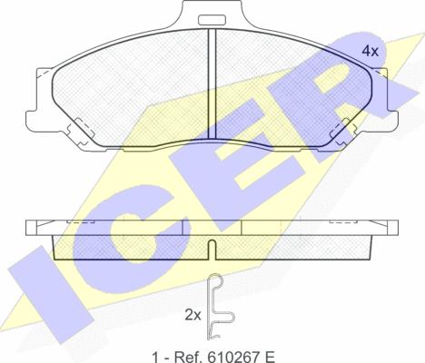 Icer 181580 - Brake Pad Set, disc brake autospares.lv