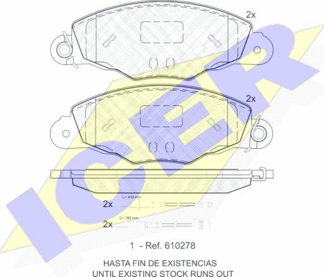 Icer 181588 - Brake Pad Set, disc brake autospares.lv