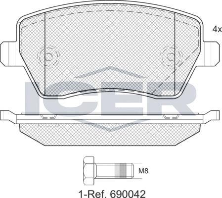 Icer 181534e1 - Brake Pad Set, disc brake autospares.lv