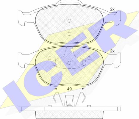 Icer 181537 - Brake Pad Set, disc brake autospares.lv