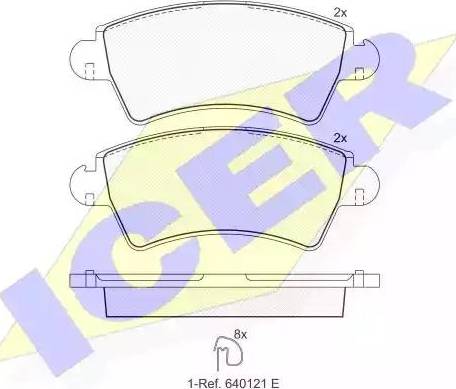 Icer 181525 - Brake Pad Set, disc brake autospares.lv