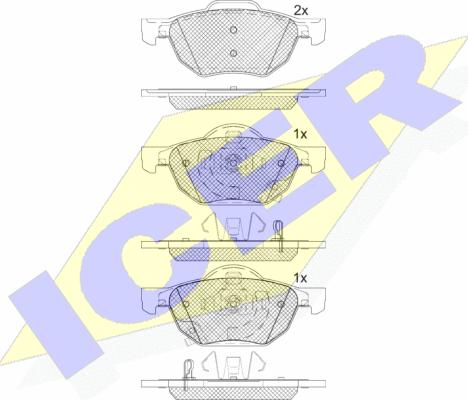 Icer 181695 - Brake Pad Set, disc brake autospares.lv