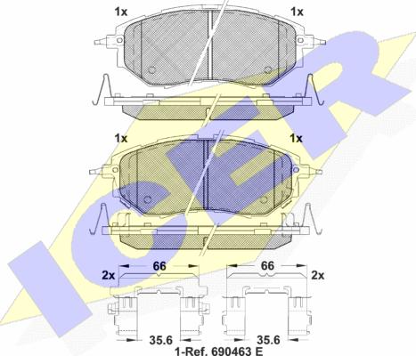 Icer 181697-066 - Brake Pad Set, disc brake autospares.lv