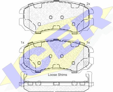 Icer 181644 - Brake Pad Set, disc brake autospares.lv