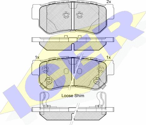 Icer 181645 - Brake Pad Set, disc brake autospares.lv