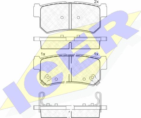 Icer 181646 - Brake Pad Set, disc brake autospares.lv