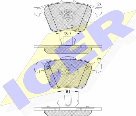 Icer 181655 - Brake Pad Set, disc brake autospares.lv