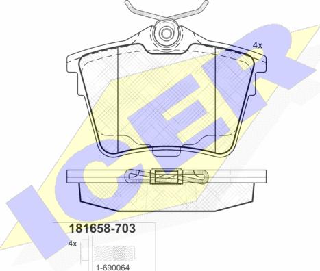 Icer 181658-703 - Brake Pad Set, disc brake autospares.lv