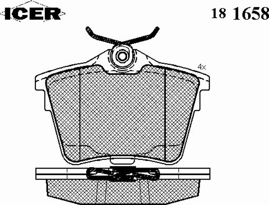 Icer 181658 - Brake Pad Set, disc brake autospares.lv