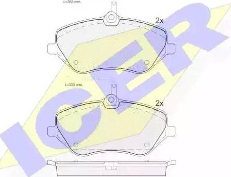 Icer 181657 - Brake Pad Set, disc brake autospares.lv