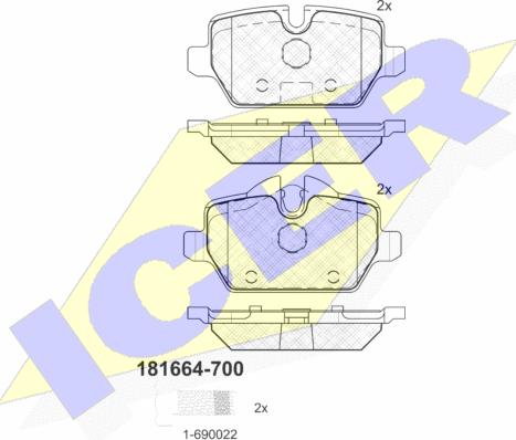 Icer 181664-700 - Brake Pad Set, disc brake autospares.lv