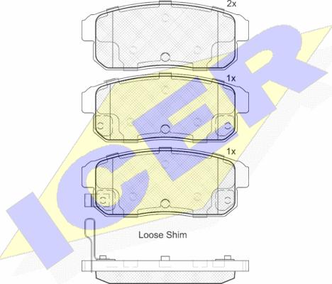 Icer 181668 - Brake Pad Set, disc brake autospares.lv