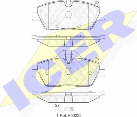 Icer 181662-202 - Brake Pad Set, disc brake autospares.lv