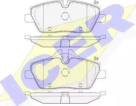 Icer 181662 - Brake Pad Set, disc brake autospares.lv