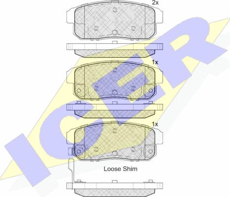 Icer 181667 - Brake Pad Set, disc brake autospares.lv