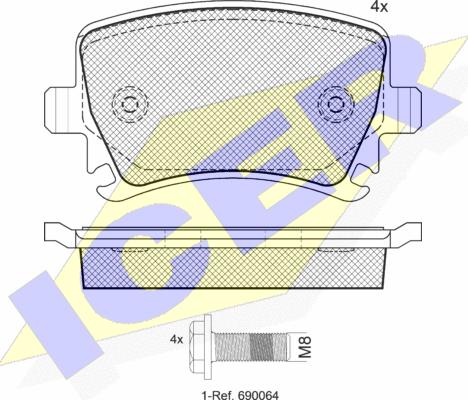 Icer 181600-703 - Brake Pad Set, disc brake autospares.lv