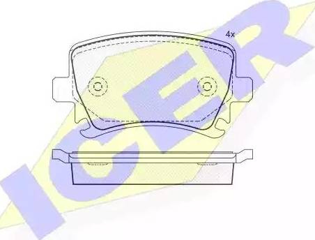 Icer 181600 - Brake Pad Set, disc brake autospares.lv