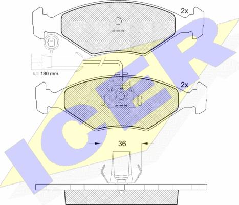 Icer 181603 - Brake Pad Set, disc brake autospares.lv