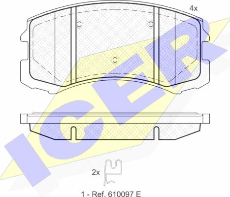 Icer 181618 - Brake Pad Set, disc brake autospares.lv