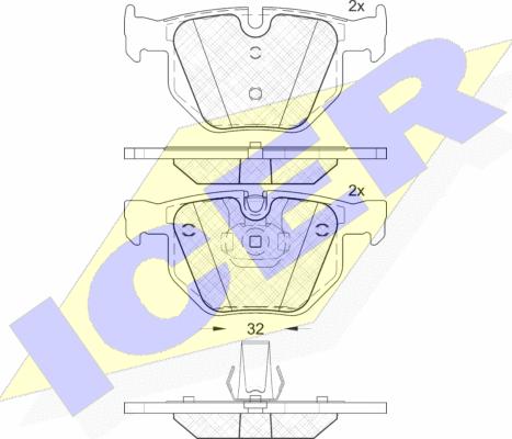 Icer 181685-202 - Brake Pad Set, disc brake autospares.lv