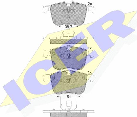 Icer 181681 - Brake Pad Set, disc brake autospares.lv