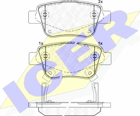 Icer 181688 - Brake Pad Set, disc brake autospares.lv