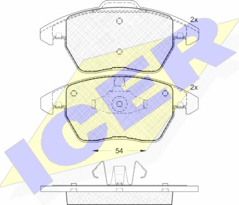 Icer 181637 - Brake Pad Set, disc brake autospares.lv