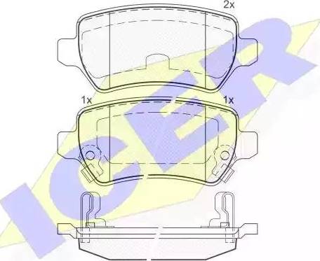 Icer 181622 - Brake Pad Set, disc brake autospares.lv