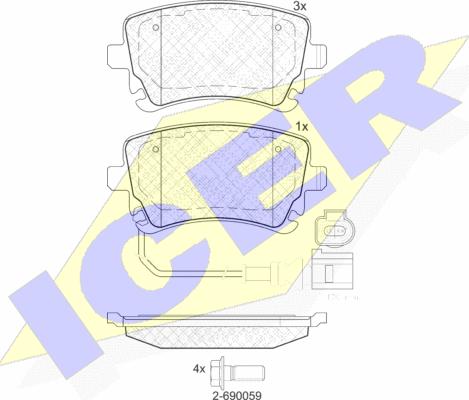 Icer 181674-203 - Brake Pad Set, disc brake autospares.lv