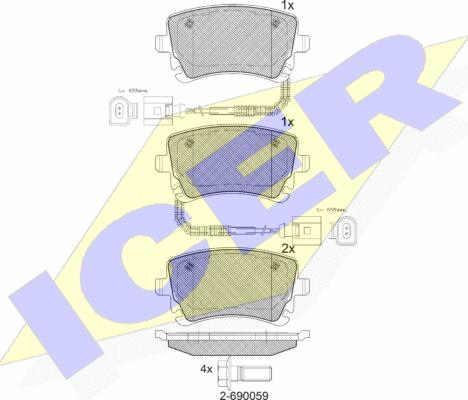 Icer 181674 - Brake Pad Set, disc brake autospares.lv