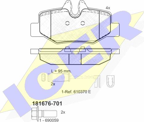 Icer 181676-701 - Brake Pad Set, disc brake autospares.lv