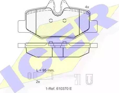 Icer 181676 - Brake Pad Set, disc brake autospares.lv
