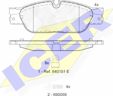 Icer 181672 - Brake Pad Set, disc brake autospares.lv