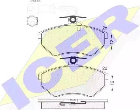 Icer 181013 - Brake Pad Set, disc brake autospares.lv