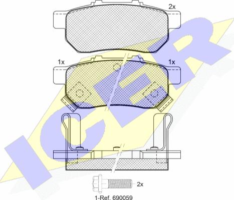Icer 181024 - Brake Pad Set, disc brake autospares.lv