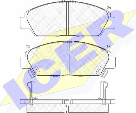 Icer 181020 - Brake Pad Set, disc brake autospares.lv